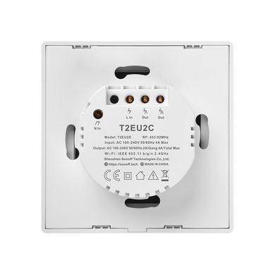 SONOFF TX Series WiFi Wall Switches T2/EU/2 Gang/White