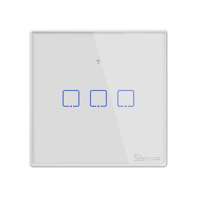 SONOFF TX Series WiFi Wall Switches T2/EU/3 Gang/White Білий