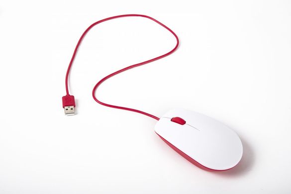 Офіційна миша Raspberry Pi Mouse червона/біла Білий