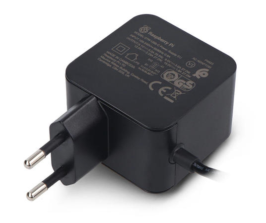 Raspberry Pi 5 27W USB-C PD PSU EU, Black придбати. Інтернет