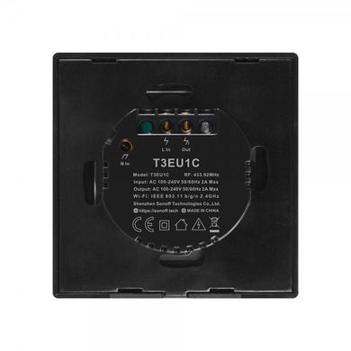 SONOFF TX Series WiFi Wall Switches T3/EU/1 Gang/Black Черный