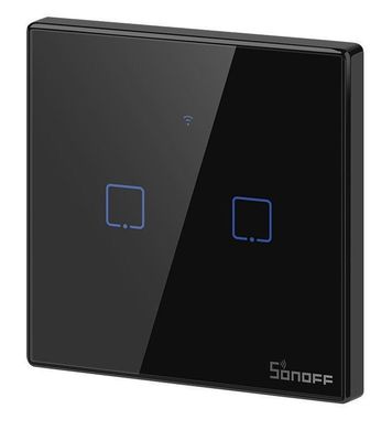 SONOFF TX Series WiFi Wall Switches T3/EU/2 Gang/Black Черный