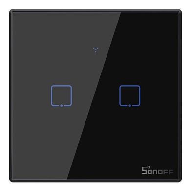 SONOFF TX Series WiFi Wall Switches T3/EU/2 Gang/Black Черный