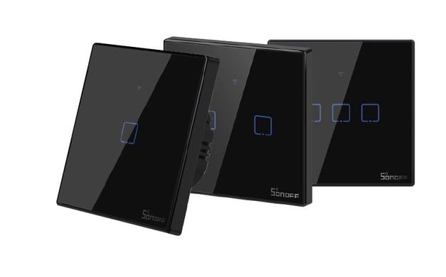 SONOFF TX Series WiFi Wall Switches T3/EU/3 Gang/Black Черный