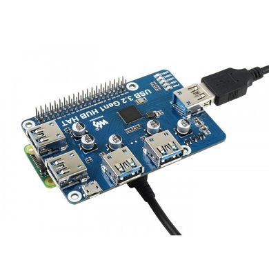 Плата расширения Raspberry Pi USB 3.2 Gen1 HUB HAT (17584)