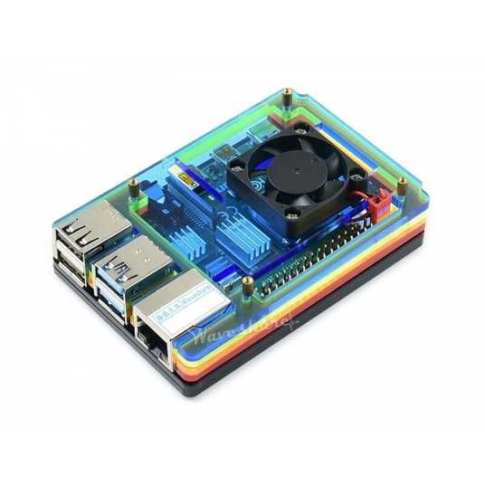 Купити Корпус для Raspberry Pi 4 Model B Case Acrylic Rainbow with