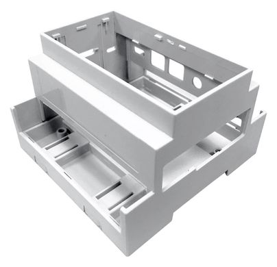 Корпус для Raspberry Pi 4 Model B, монтаж на DIN рейку, сірий верх Сірий