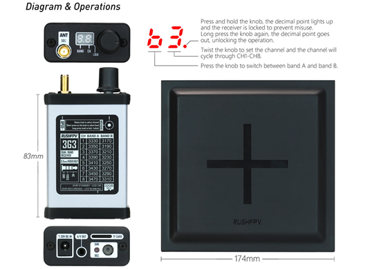 RushFPV 3.3G VRX with DVR Kit