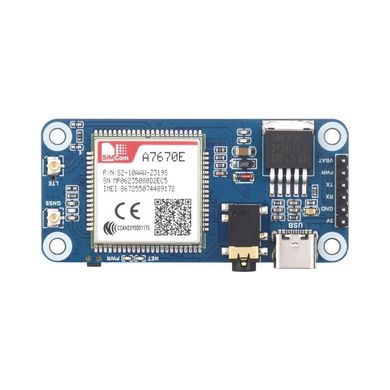 Плата розширення Raspberry Pi A7670E Cat-1/GNSS HAT (26631)